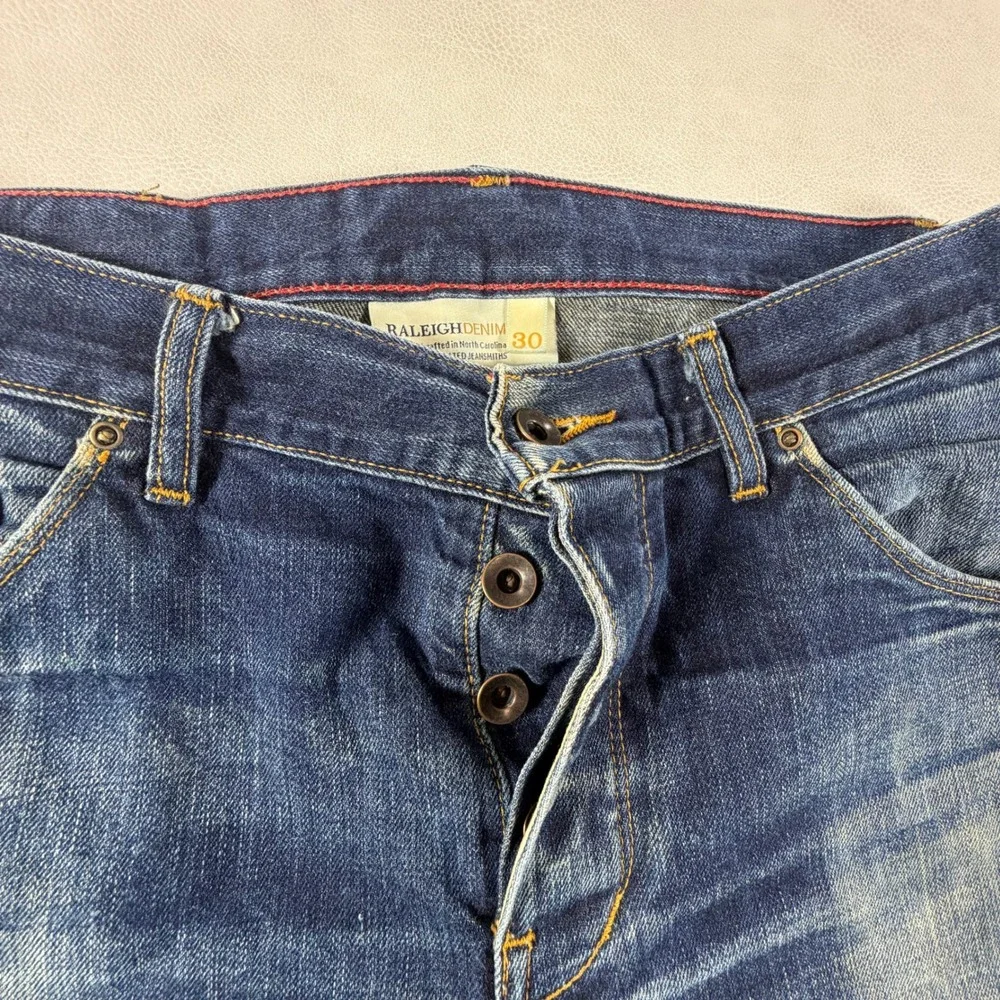Raleigh Denim Jones White Oak Cone Denim Selvedge Jeans Mens 30x34 Medium Wash